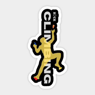 rock climbing with climber yellow Sticker